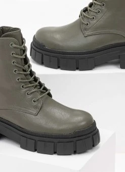 The Fashion Project Αρβυλάκια Basic με κορδόνια - Χακί -The Fashion Project κατάστημα arvulakia basic me kordonia 98932 kk2d