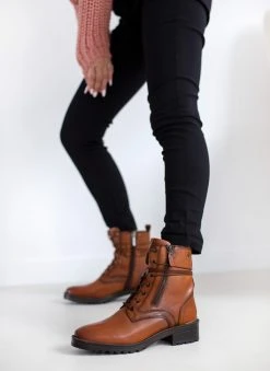 Αρβυλάκια δερμάτινα με φερμουάρ CARMELA 160270 - Ταμπά -The Fashion Project κατάστημα arvulakia dermatina me fermouar carmela 160270 106528 0ew5