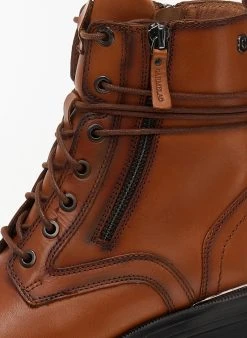 Αρβυλάκια δερμάτινα με φερμουάρ CARMELA 160270 - Ταμπά -The Fashion Project κατάστημα arvulakia dermatina me fermouar carmela 160270 106528 ck08