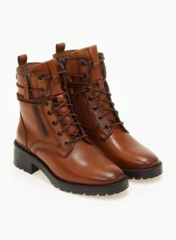 Αρβυλάκια δερμάτινα με φερμουάρ CARMELA 160270 - Ταμπά -The Fashion Project κατάστημα arvulakia dermatina me fermouar carmela 160270 106528 ewd8