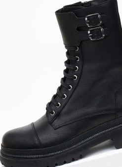 The Fashion Project Αρβυλάκια δερμάτινα με μικρές αγκράφες - Μαύρο -The Fashion Project κατάστημα arvulakia dermatina me mikres agkrafes 108286 1ite