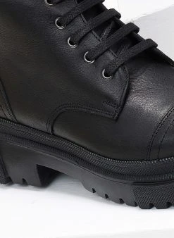 The Fashion Project Αρβυλάκια δερμάτινα με ραφή - Μαύρο -The Fashion Project κατάστημα arvulakia dermatina me rafi 108270 cscj