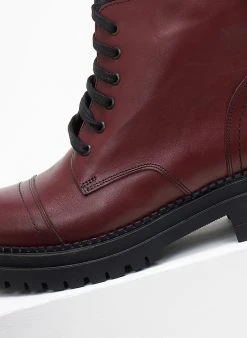 The Fashion Project Αρβυλάκια δερμάτινα με ραφή - Μπορντό -The Fashion Project κατάστημα arvulakia dermatina me rafi 108271 zfep