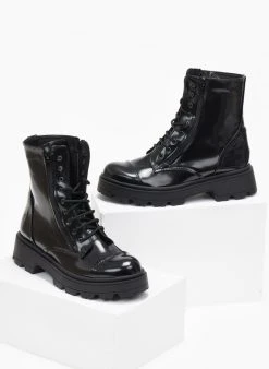 The Fashion Project Αρβυλάκια φλωρεντίκ με διπλό φερμουάρ - Μαύρο -The Fashion Project κατάστημα arvulakia flwrentik me diplo fermouar 109399 gya3