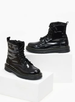 The Fashion Project Αρβυλάκια λουστρίνι με ραφή - Μαύρο -The Fashion Project κατάστημα arvulakia loustrini me rafi 108986 z073