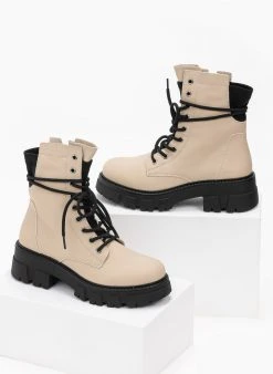 The Fashion Project Αρβυλάκια με Chunky σόλα και ελαστικά μέρη - Μπεζ -The Fashion Project κατάστημα arvulakia me chunky sola kai elastika meri 99232 vz37