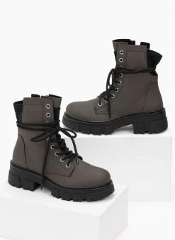 The Fashion Project Αρβυλάκια με Chunky σόλα και ελαστικά μέρη - Χακί -The Fashion Project κατάστημα arvulakia me chunky sola kai elastika meri 99235 jdng