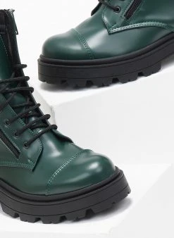 The Fashion Project Αρβυλάκια με διπλό φερμουάρ - Κυπαρισσί -The Fashion Project κατάστημα arvulakia me diplo fermouar 109402 ewja