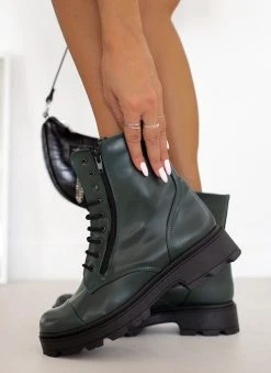 The Fashion Project Αρβυλάκια με διπλό φερμουάρ - Κυπαρισσί -The Fashion Project κατάστημα arvulakia me diplo fermouar 109402 orx5