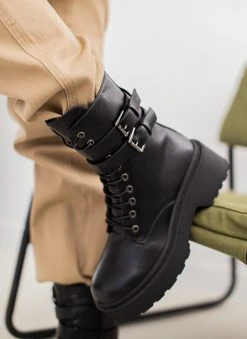 The Fashion Project Αρβυλάκια με διπλό ζωνάκι - Μαύρο