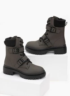 The Fashion Project Αρβυλάκια με διπλό ζωνάκι - Λαδί -The Fashion Project κατάστημα arvulakia me diplo zwnaki 99253 2lcd