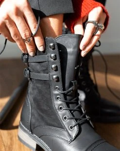 The Fashion Project Αρβυλάκια με διπλό ζωνάκι και εξωτερική ραφή - Μαύρο -The Fashion Project κατάστημα arvulakia me diplo zwnaki kai ekswteriki rafi 97029 b80v