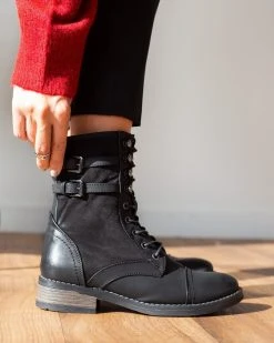 The Fashion Project Αρβυλάκια με διπλό ζωνάκι και εξωτερική ραφή - Μαύρο -The Fashion Project κατάστημα arvulakia me diplo zwnaki kai ekswteriki rafi 97029 rklr