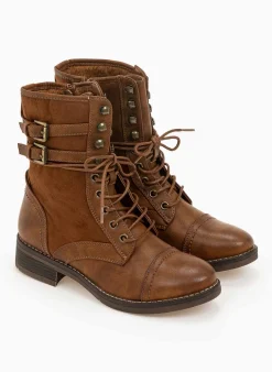 The Fashion Project Αρβυλάκια με διπλό ζωνάκι και εξωτερική ραφή - Ταμπά -The Fashion Project κατάστημα arvulakia me diplo zwnaki kai ekswteriki rafi 97030 fxa9