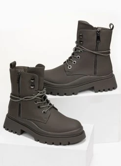 The Fashion Project Αρβυλάκια με εξωτερικό φερμουάρ - Χακί