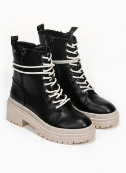 Xti Footwear Αρβυλάκια με εξωτερικό φερμουάρ Xti 77891 - Μαύρο/Μπεζ -The Fashion Project κατάστημα arvulakia me ekswteriko fermouar xti 77891 95425 xasd