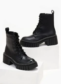 The Fashion Project Αρβυλάκια με έντονη ραφή στη σόλα - Μαύρο -The Fashion Project κατάστημα arvulakia me entoni rafi sti sola 105874 kaj9