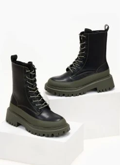 The Fashion Project Αρβυλάκια με ψηλή τρακτερωτή σόλα - Λαδί -The Fashion Project κατάστημα arvulakia me psili trakterwti sola 105843 7tsc