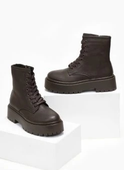 The Fashion Project Αρβυλάκια με ψηλή τρακτερωτή σόλα - Καφέ -The Fashion Project κατάστημα arvulakia me psili trakterwti sola 107951 gwcd