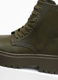 The Fashion Project Αρβυλάκια με ψηλή τρακτερωτή σόλα - Λαδί -The Fashion Project κατάστημα arvulakia me psili trakterwti sola 107953 7kcp