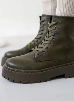 The Fashion Project Αρβυλάκια με ψηλή τρακτερωτή σόλα - Λαδί -The Fashion Project κατάστημα arvulakia me psili trakterwti sola 107953 8wsb