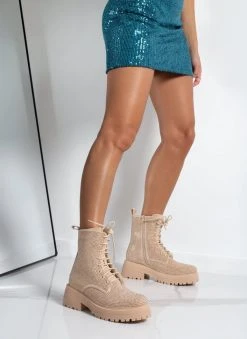 The Fashion Project Αρβυλάκια με Strass - Μπεζ -The Fashion Project κατάστημα arvulakia me strass 109365 2rfp