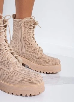 The Fashion Project Αρβυλάκια με Strass - Μπεζ -The Fashion Project κατάστημα arvulakia me strass 109365 rsgi