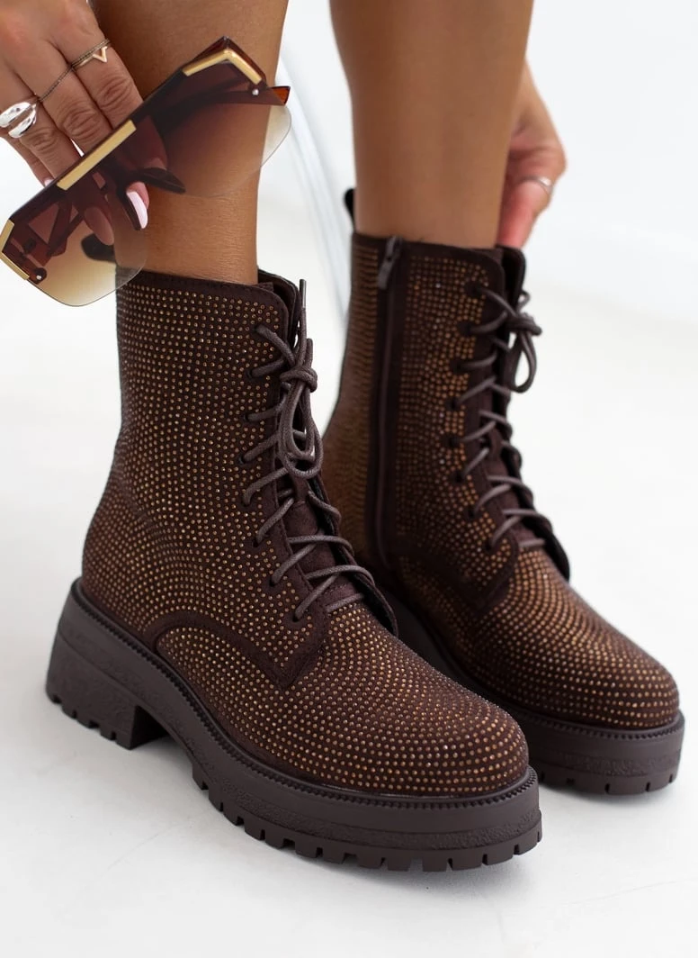 The Fashion Project Αρβυλάκια με Strass - Καφέ 1 The Fashion Project Αρβυλάκια με Strass - Καφέ