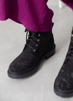 The Fashion Project Αρβυλάκια με Strass και εξωτερικές ραφές - Μαύρο -The Fashion Project κατάστημα arvulakia me strass kai ekswterikes rafes 109437 j6i1