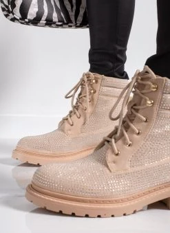 The Fashion Project Αρβυλάκια με Strass και εξωτερικές ραφές - Μπεζ -The Fashion Project κατάστημα arvulakia me strass kai ekswterikes rafes 109438 9fvz