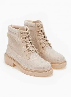 The Fashion Project Αρβυλάκια με Strass και εξωτερικές ραφές - Μπεζ -The Fashion Project κατάστημα arvulakia me strass kai ekswterikes rafes 109438 w6n2