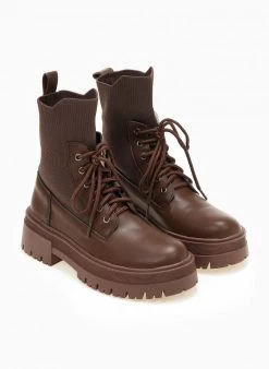 The Fashion Project Αρβυλάκια με σχέδιο κάλτσα στη γάμπα - Καφέ -The Fashion Project κατάστημα arvulakia me sxedio kaltsa sti gampa 105847 1pkj