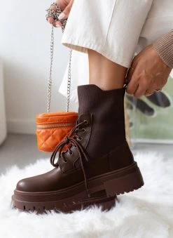 The Fashion Project Αρβυλάκια με σχέδιο κάλτσα στη γάμπα - Καφέ -The Fashion Project κατάστημα arvulakia me sxedio kaltsa sti gampa 105847 4ef9