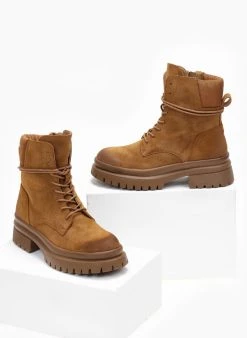 The Fashion Project Αρβυλάκια Suede με καπιτονέ σχέδιο - Κάμελ -The Fashion Project κατάστημα arvulakia suede me kapitone sxedio 108476 hnyo