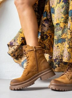 The Fashion Project Αρβυλάκια Suede με καπιτονέ σχέδιο - Κάμελ -The Fashion Project κατάστημα arvulakia suede me kapitone sxedio 108476 t6mv