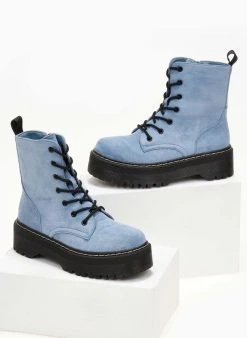 The Fashion Project Αρβυλάκια Suede με ψηλή τρακτερωτή σόλα - Ραφ -The Fashion Project κατάστημα arvulakia suede me psili trakterwti sola 105965 dwuw