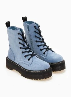 The Fashion Project Αρβυλάκια Suede με ψηλή τρακτερωτή σόλα - Ραφ -The Fashion Project κατάστημα arvulakia suede me psili trakterwti sola 105965 muy8