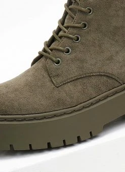 The Fashion Project Αρβυλάκια Suede με ραφή στη σόλα - Χακί -The Fashion Project κατάστημα arvulakia suede me rafi sti sola 106476 c239