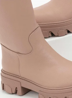 The Fashion Project Μποτάκια Biker με Chunky σόλα - Σάπιο μήλο -The Fashion Project κατάστημα basic chunky mpotakia 97209 1r5h