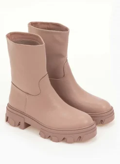 The Fashion Project Μποτάκια Biker με Chunky σόλα - Σάπιο μήλο -The Fashion Project κατάστημα basic chunky mpotakia 97209 8sjz