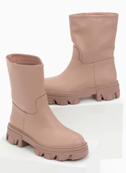 The Fashion Project Μποτάκια Biker με Chunky σόλα - Σάπιο μήλο -The Fashion Project κατάστημα basic chunky mpotakia 97209 uujo