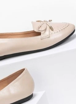 The Fashion Project Μπαλαρίνες Basic με διπλή ραφή - Μπεζ -The Fashion Project κατάστημα basic mokasinia me dipli rafi 86100 du77