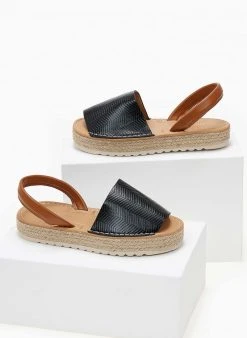 The Fashion Project Εσπαντρίγιες με ανάγλυφο Pattern - Μαύρο -The Fashion Project κατάστημα espantrigies me anaglufo pattern 103972 665y