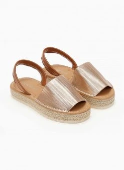 The Fashion Project Εσπαντρίγιες με ανάγλυφο Pattern - Χρυσό -The Fashion Project κατάστημα espantrigies me anaglufo pattern 103973 6d9v