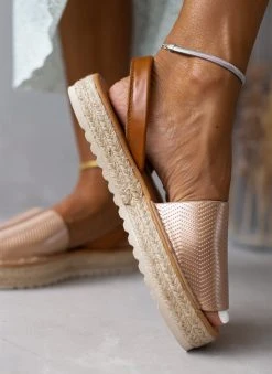 The Fashion Project Εσπαντρίγιες με ανάγλυφο Pattern - Χαλκός -The Fashion Project κατάστημα espantrigies me anaglufo pattern 103974 mrsz