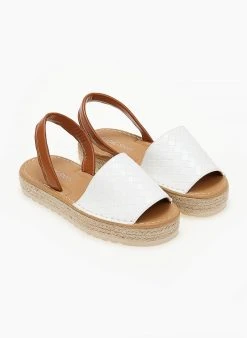 The Fashion Project Εσπαντρίγιες με πλεκτό Pattern - Λευκό -The Fashion Project κατάστημα espantrigies me plekto pattern 103989 0n6p