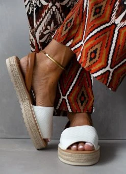 The Fashion Project Εσπαντρίγιες με πλεκτό Pattern - Λευκό