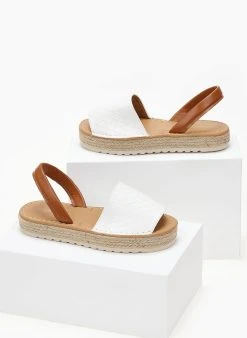 The Fashion Project Εσπαντρίγιες με πλεκτό Pattern - Λευκό -The Fashion Project κατάστημα espantrigies me plekto pattern 103989 dr2j