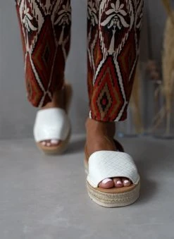 The Fashion Project Εσπαντρίγιες με πλεκτό Pattern - Λευκό -The Fashion Project κατάστημα espantrigies me plekto pattern 103989 pf7z