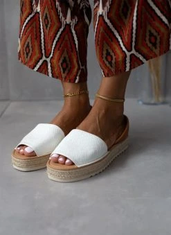 The Fashion Project Εσπαντρίγιες με πλεκτό Pattern - Λευκό -The Fashion Project κατάστημα espantrigies me plekto pattern 103989 sbj0